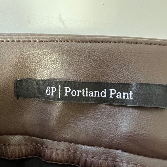 Talbots Womens Petite Portland Faux Leather Legging Pants Espresso Brown size 6P - Picture 10 of 13